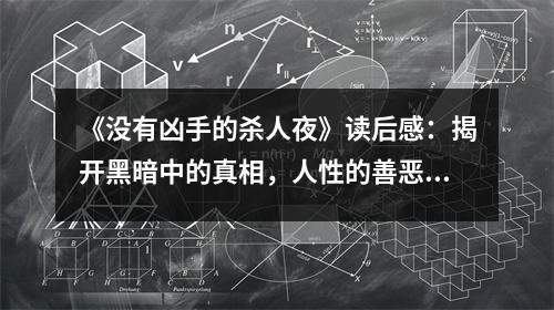 《沒有兇手的殺人夜》讀后感：揭開黑暗中的真相，人性的善惡較量 (1050字)