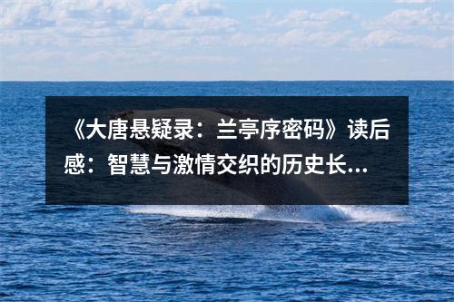 《大唐懸疑錄：蘭亭序密碼》讀后感：智慧與激情交織的歷史長(zhǎng)卷 (700字)