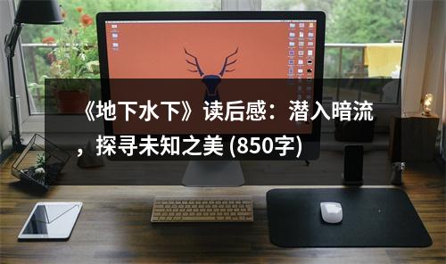 《地下水下》讀后感：潛入暗流，探尋未知之美 (850字)