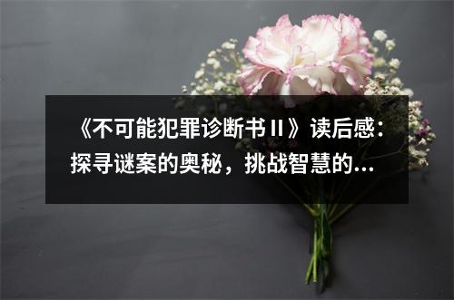 《不可能犯罪診斷書Ⅱ》讀后感：探尋謎案的奧秘，挑戰(zhàn)智慧的極限 (700字)