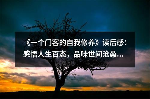 《一個(gè)門客的自我修養(yǎng)》讀后感：感悟人生百態(tài)，品味世間滄桑 (850字)