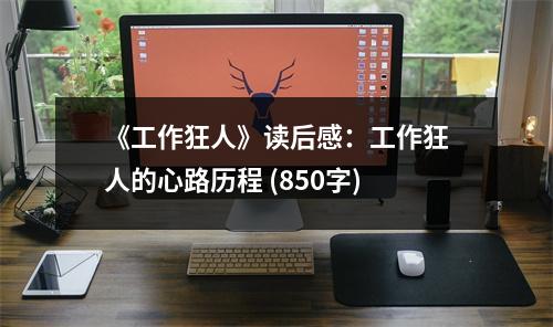 《工作狂人》讀后感：工作狂人的心路歷程 (850字)