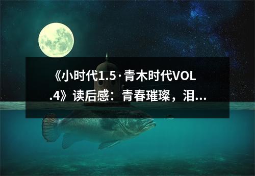 《小時代1.5·青木時代VOL.4》讀后感：青春璀璨，淚灑人間 (700字)