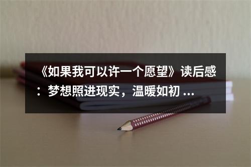 《如果我可以許一個(gè)愿望》讀后感：夢(mèng)想照進(jìn)現(xiàn)實(shí)，溫暖如初 (800字)