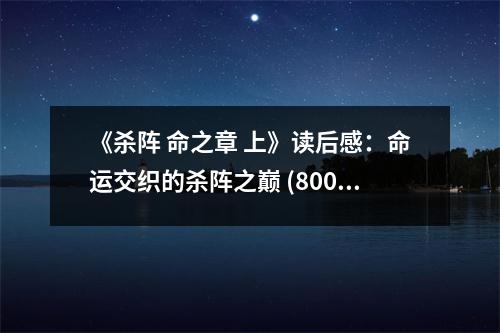 《殺陣 命之章 上》讀后感：命運(yùn)交織的殺陣之巔 (800字)