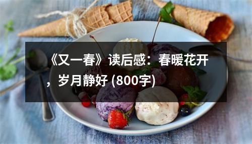 《又一春》讀后感：春暖花開，歲月靜好 (800字)