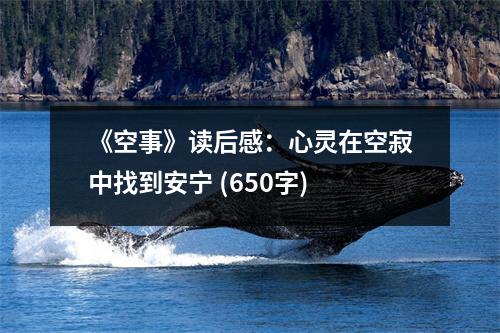 《空事》讀后感：心靈在空寂中找到安寧 (650字)