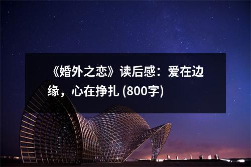 《婚外之戀》讀后感：愛在邊緣，心在掙扎 (800字)