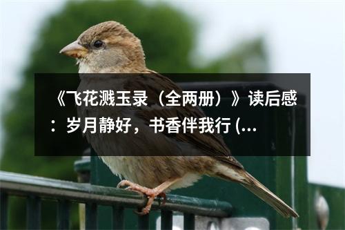 《飛花濺玉錄（全兩冊(cè)）》讀后感：歲月靜好，書香伴我行 (700字)