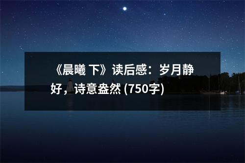 《晨曦 下》讀后感：歲月靜好，詩意盎然 (750字)