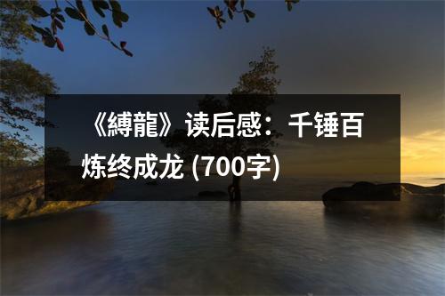 《縛龍》讀后感：千錘百煉終成龍 (700字)