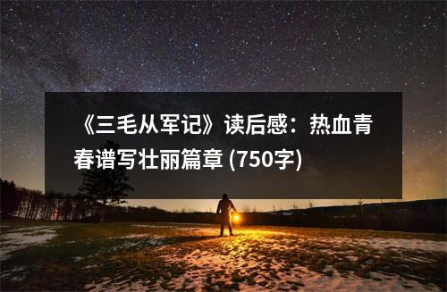 《三毛從軍記》讀后感：熱血青春譜寫壯麗篇章 (750字)