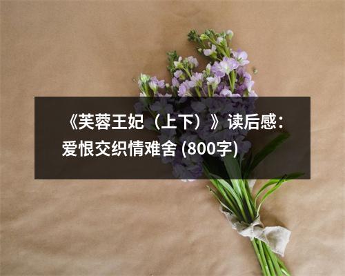 《芙蓉王妃（上下）》讀后感：愛恨交織情難舍 (800字)
