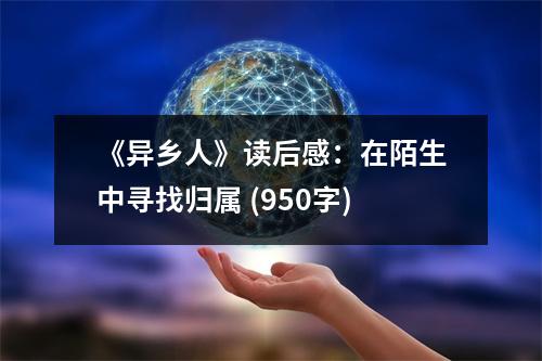 《異鄉(xiāng)人》讀后感：在陌生中尋找歸屬 (950字)