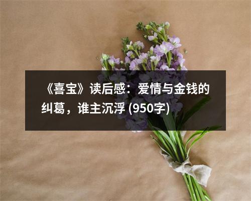 《喜寶》讀后感：愛情與金錢的糾葛，誰主沉浮 (950字)
