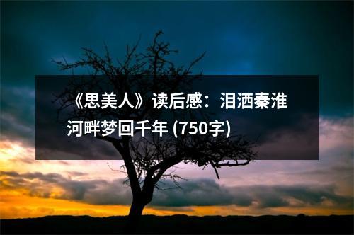 《思美人》讀后感：淚灑秦淮河畔夢回千年 (750字)