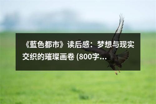 《藍(lán)色都市》讀后感：夢(mèng)想與現(xiàn)實(shí)交織的璀璨畫(huà)卷 (800字)