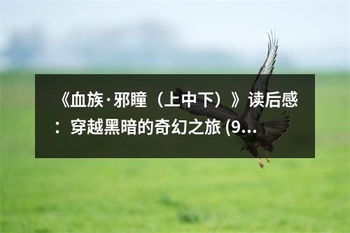 《血族·邪瞳（上中下）》讀后感：穿越黑暗的奇幻之旅 (900字)