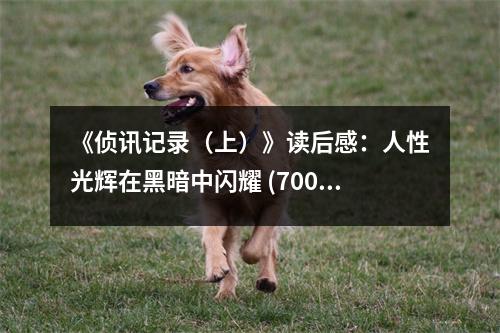 《偵訊記錄（上）》讀后感：人性光輝在黑暗中閃耀 (700字)