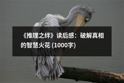 《推理之絆》讀后感：破解真相的智慧火花 (1000字)