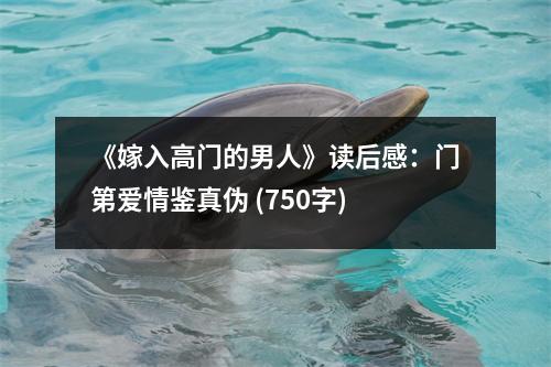 《嫁入高門的男人》讀后感：門第愛情鑒真?zhèn)?(750字)