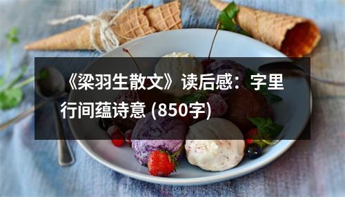 《梁羽生散文》讀后感：字里行間蘊(yùn)詩(shī)意 (850字)