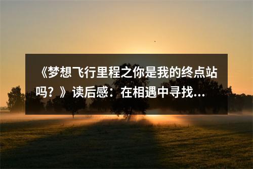 《夢想飛行里程之你是我的終點站嗎？》讀后感：在相遇中尋找永恒的歸宿 (800字)