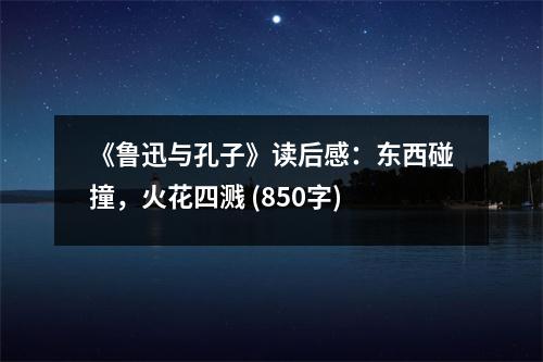 《魯迅與孔子》讀后感：東西碰撞，火花四濺 (850字)
