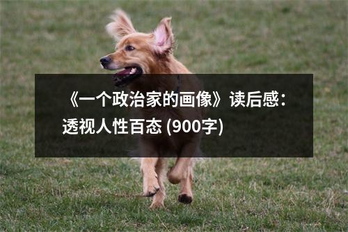 《一個政治家的畫像》讀后感：透視人性百態(tài) (900字)