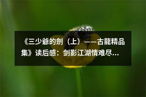 《三少爺?shù)膭Γㄉ希琵埦芳纷x后感：劍影江湖情難盡 (700字)