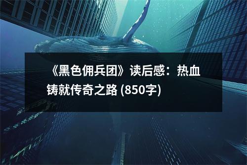 《黑色傭兵團》讀后感：熱血鑄就傳奇之路 (850字)