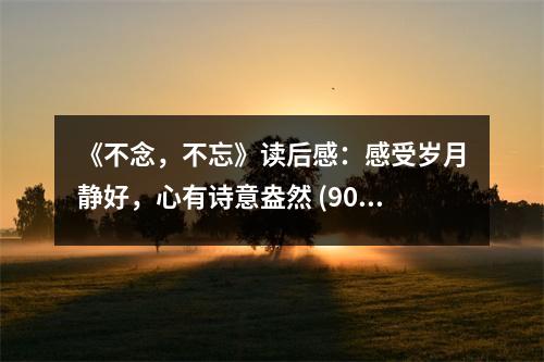 《不念，不忘》讀后感：感受歲月靜好，心有詩意盎然 (900字)
