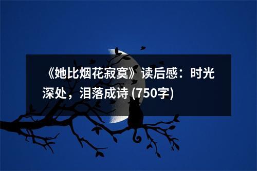 《她比煙花寂寞》讀后感：時(shí)光深處，淚落成詩 (750字)