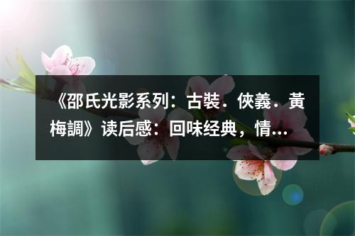 《邵氏光影系列：古裝．俠義．黃梅調(diào)》讀后感：回味經(jīng)典，情懷難舍 (800字)