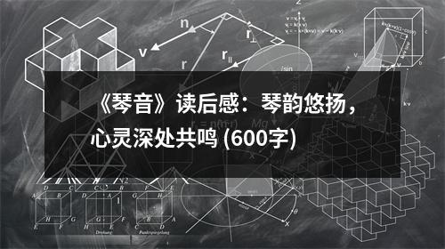 《琴音》讀后感：琴韻悠揚(yáng)，心靈深處共鳴 (600字)