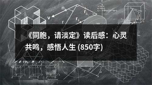 《同胞，請(qǐng)淡定》讀后感：心靈共鳴，感悟人生 (850字)
