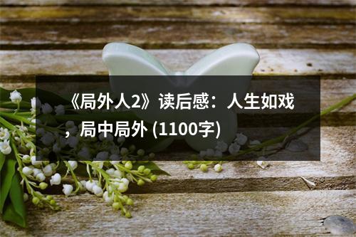 《局外人2》讀后感：人生如戲，局中局外 (1100字)