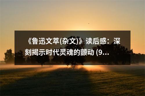 《魯迅文萃(雜文)》讀后感：深刻揭示時(shí)代靈魂的顫動(dòng) (900字)