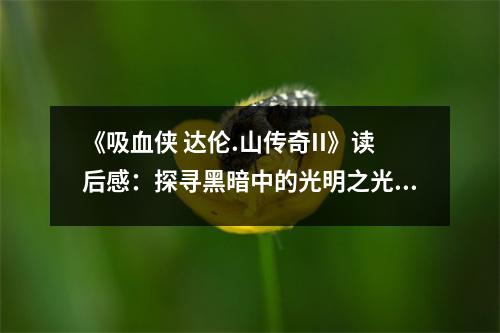 《吸血俠 達倫.山傳奇II》讀后感：探尋黑暗中的光明之光 (700字)