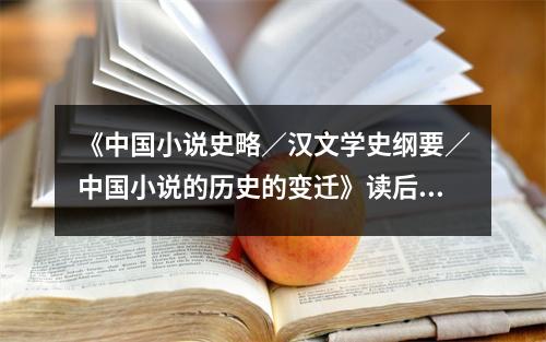 《中國(guó)小說(shuō)史略／漢文學(xué)史綱要／中國(guó)小說(shuō)的歷史的變遷》讀后感：探尋文學(xué)瑰寶，感悟文化傳承 (800字)