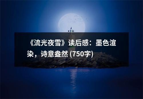 《流光夜雪》讀后感：墨色渲染，詩意盎然 (750字)