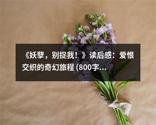 《妖孽，別捉我！》讀后感：愛恨交織的奇幻旅程 (800字)