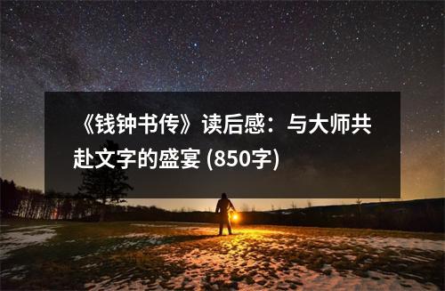 《錢鐘書傳》讀后感：與大師共赴文字的盛宴 (850字)