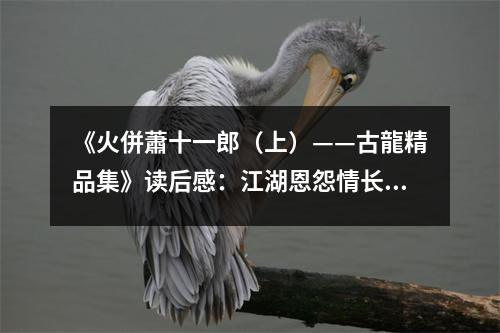 《火併蕭十一郎（上）——古龍精品集》讀后感：江湖恩怨情長繞 (1050字)