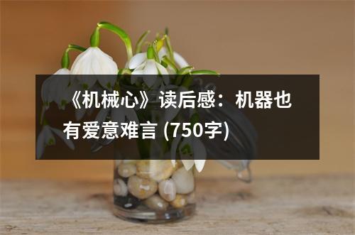 《機(jī)械心》讀后感：機(jī)器也有愛(ài)意難言 (750字)