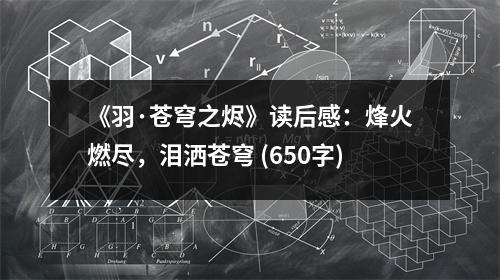 《羽·蒼穹之燼》讀后感：烽火燃盡，淚灑蒼穹 (650字)