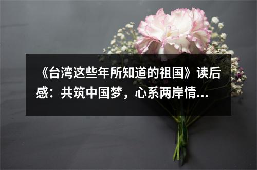 《臺灣這些年所知道的祖國》讀后感：共筑中國夢，心系兩岸情 (900字)