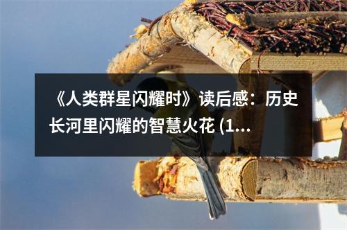 《人類群星閃耀時(shí)》讀后感：歷史長(zhǎng)河里閃耀的智慧火花 (1050字)