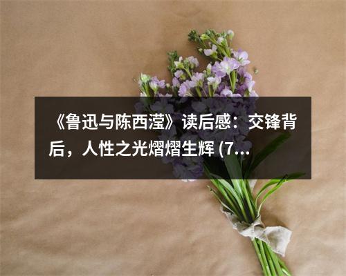 《魯迅與陳西瀅》讀后感：交鋒背后，人性之光熠熠生輝 (700字)