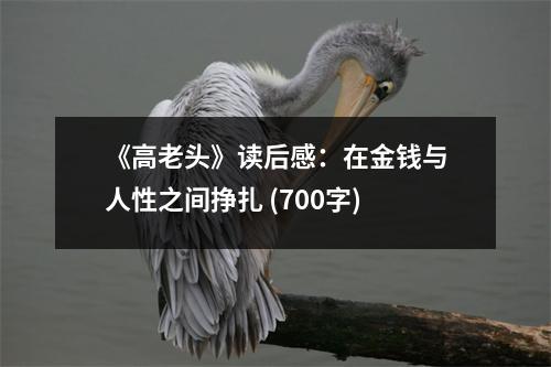 《高老頭》讀后感：在金錢與人性之間掙扎 (700字)